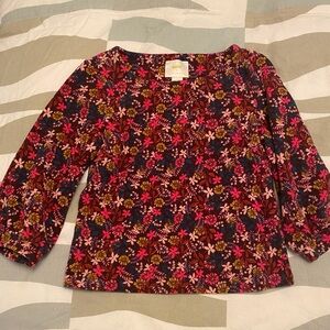 Anthropologie Maeve Floral Knit Top